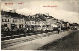 T2/T3 1913 Eperjes, Presov; Fő Utca, Fekete Sas Nagyszálloda, Gyógyszertár, Grieger, Lerner Mór üzlete, Drogéria. Divald - Unclassified