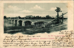 T2/T3 1900 Érsekújvár, Nové Zámky; Új Híd és Kórház. Conlegner J. és Fia Kiadása / New Bridge And Hospital (fl) - Unclassified