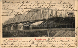T2/T3 1905 Komárom, Komárno; Nagy Duna Híd. Schönwald T. Kiadása / Grosse Donau-Brücke / Danube Bridge (EK) - Unclassified
