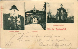 T2/T3 1899 (Vorläufer) Komárom, Komárno; Rozália Templom, Várkapu, Kőszűz. Czike Dénes Kiadása / Church, Castle Gate, St - Unclassified