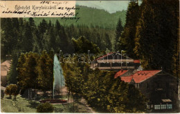 T3 1905 Koritnyica, Korytnica; Schweiz Nyaraló, Szökőkút. Kohn A. Kiadása / Villa, Fountain, Spa (kis Szakadás / Small T - Non Classés
