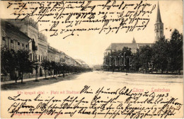 T2/T3 1903 Lőcse, Levoca; Kör Nyugati Oldala / Platz Mit Stadtpark / Square, Street View, Park - Unclassified