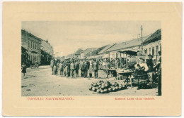 T2/T3 1915 Nagymihály, Michalovce; Kossuth Lajos Utca, Vásártér, Piac. Landesmann B. Kiadása, W.L. Bp. 5630. 1911-13. /  - Unclassified