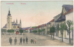 T2 1914 Podolin, Podolínec (Szepes, Zips); Fő Utca, Templom. Pollák Lajos Kiadása / Main Street, Church - Unclassified