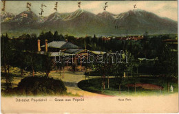 * T3/T4 Poprád (Magas-Tátra, Vysoké Tatry); Huszpark Kávéház. Schmidt Edgar / Café, Park (Rb) - Unclassified