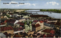 T2/T3 1930 Pozsony, Pressburg, Bratislava; Látkép, Zsinagóga, Híd / General View, Synagogue, Bridge - Zonder Classificatie