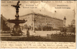 T2/T3 1904 Pozsony, Pressburg, Bratislava; Kossuth Lajos Tér, Szökőkút. Verlag "Bediene Dich Allein" / Square, Street Vi - Unclassified
