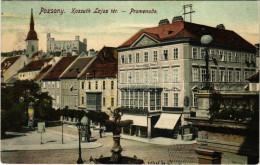 T2/T3 1908 Pozsony, Pressburg, Bratislava; Kossuth Lajos Tér, Vár, Dr. Bugel Fogorvosi Rendelője / Square, Castle, Denti - Unclassified