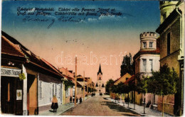 T3 1920 Pöstyén, Pistyan, Piestany; Tüköri Villa, Ferenc József út, Mészáros Tivadar üzlete / Villa, Street View, Shop + - Unclassified