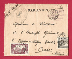 !!! AOF, LETTRE FM PAR AVION DE LA BASE AÉRONAVALE DE DAKAR, SÉNÉGAL POUR LA FRANCE DE 1941 - Lettres & Documents