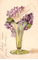 Fleurs - N°85673 - Bonne Année - Violettes Dans Un Vase - Fleurs
