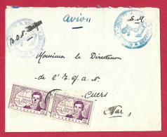 !!! AOF, LETTRE FM PAR AVION DE LA BASE AÉRONAVALE DE DAKAR, SÉNÉGAL POUR LA FRANCE - Lettres & Documents