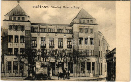 T2/T3 1928 Pöstyén, Pistyan, Piestany; Národny Dom U Lipy / Szálloda. Ján Berának Kiadása / Hotel (fl) - Unclassified