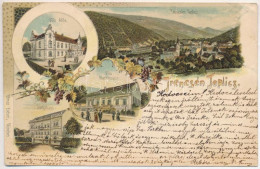 T4 1900 Trencsénteplic, Trencianske Teplice; Jorgahaus, Villa Atilla, Villa Martinovics / Fürdő Látképe, Nyaralók / Gene - Unclassified