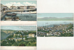 ** Fiume, Rijeka; - 3 Db Régi Hosszú Címzéses Képeslap / 3 Pre-1900 Postcards - Ohne Zuordnung