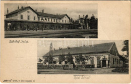 T3 1906 India, Indija; Bahnhof, Hotel Schladt / Vasútállomás, Schladt Szálloda / Railway Station, Hotel (fa) - Unclassified