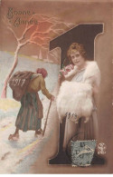 Nouvel An - N°84663 - Bonne Année 1918 - Vieille Femme Marchant Et Jeune Femme - New Year