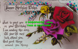 R504026 Sincere Birthday Wishes. Just To Greet You On Your Birthday. RP. 2837. 1 - Welt