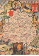 24 - SAN61537 - DORDOGNE - Carte Géographique Du Département - CPSM 10x15 Cm - Autres & Non Classés