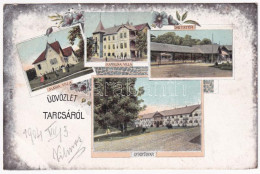 T2 1904 Tarcsa, Tarcsafürdő, Bad Tatzmannsdorf; Mária Villa, Karolina Villa, Sétatér, Gyógyudvar / Villas, Promenade, Sp - Zonder Classificatie