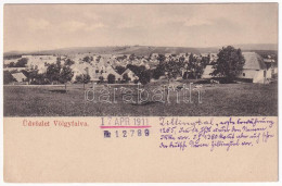* T2/T3 1911 Völgyfalva, Völgyfalu, Zillingtal; Látkép. Stotz E. Fényképész (Kismarton) / General View (EK) - Ohne Zuordnung