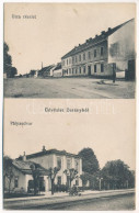 T2/T3 1921 Zurány, Zarándfalva, Zurndorf; Utca, Pályaudvar, Vasútállomás, Hajtány / Strasse, Bahnhof / Street, Railway S - Zonder Classificatie