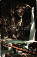 T3 1908 Burgau Am Attersee, Wasserfall In Der Burggrabenklamm / Waterfall (wet Damage) - Zonder Classificatie