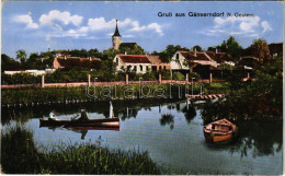 T2/T3 1915 Gänserndorf, Idilli Tavi Csónakázás / Lake With Rowing Boats (EK) - Ohne Zuordnung