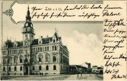 T2/T3 1901 Laa An Der Thaya, Stadtplatz, Stadthaus Und Sparcassa / Square, Town Hall And Savings Bank (EK) - Non Classés