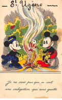 Disney - N°86584 - St. Ugène - Je Ne Crois Pas ... Nous Guette - Mickey, Et Minnie - Carte Pliée, Vendue En L'état - Disneyland