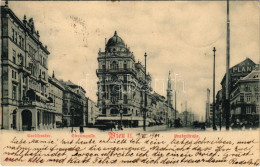 T2/T3 1901 Wien, Vienna, Bécs; Praterstraße, Carltheater, Circusgasse / Street View, Theatre (EK) - Ohne Zuordnung