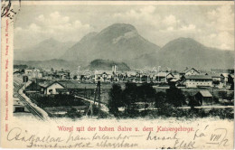 T2/T3 1904 Wörgl (Tirol), Mit Der Hohen Salve U. Dem Kaisergebirge / General View With Mountains And Railway Station (EK - Ohne Zuordnung
