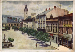 * T2/T3 1945 Lipník Nad Becvou, Leipnik; Street View, Church, Krenek' Shop (EK) - Unclassified