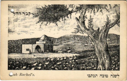 T4 1912 Bethlehem, Rachel's Tomb, With Hebrew Text (lyukasztott / Punched Holes - Ohne Zuordnung