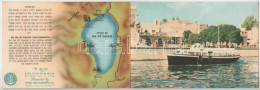 T2/T3 1959 Sea Of Galilee Map, Tiberias, Capernaum, Ein Gev, Tabgha, Degania Alef, Ship. 2-tiled Folding Panoramacard - Non Classés