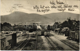 T1/T2 1910 Ustron, Bahnhof / Railway Station, Wood Pile, Train , Wagons - Ohne Zuordnung
