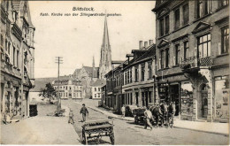 T2/T3 1909 Friedrichsthal (Saar), Bildstock, Kath. Kirche Von Der Illingerstrasse Gesehen,. Verlag Warenhaus Hans Dohm / - Ohne Zuordnung