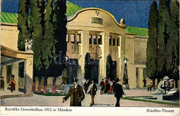 T2/T3 1912 München, Munich; Bayrische Gewerbeschau 1912. Künstler-Theater / Trade Fair, Art Theatre + So. Stpl. (wet Cor - Ohne Zuordnung