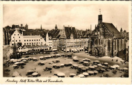 ** T1 Nürnberg, Nuremberg; Adolf Hitler Platz Mit Frauenkirche / Square, Church, Market - Ohne Zuordnung