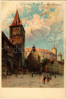 T2/T3 1912 Nürnberg, Nuremberg; Thiergärtner-Thor Mit Burg / Gate, Castle. Neue Serie Nürnberger Aquarellkarten S: Loren - Non Classificati
