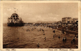 T3 1928 Ostia, Ostia Mare, Veduta Dello Stabilimento Roma / Beach, Bathers (wet Corner) - Zonder Classificatie