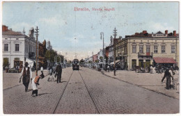 T2/T3 1924 Braila, Strada Regala / Street, Tram, Market, Shops (EK) - Zonder Classificatie