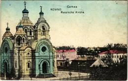 T4 1916 Rivne, Rowno; Cerkwa / Russische Kirche / Orthodox Church (pinholes) - Sin Clasificación
