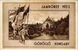 T2/T3 Gödöllő, Cserkész Jamboree 1933 / 4th World Scout Jamboree In Hungary, Hungarian Boy Scouts With Flags + So. Stpl  - Unclassified