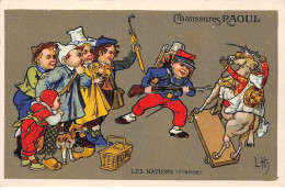 Publicité - N°86526 - Chaussures Raoul - Les Nations (France) - Enfants Jouant, Cheval En Bois - Publicité
