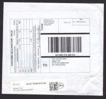 Switzerland: Parcel Fragment (cut-out) To Netherlands, 2024, Self-printed PP Label, Customs Declaration (minor Damage) - Cartas & Documentos