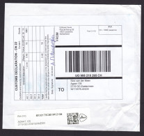 Switzerland: Parcel Fragment (cut-out) To Netherlands, 2024, Self-printed PP Label, Customs Declaration (minor Damage) - Brieven En Documenten