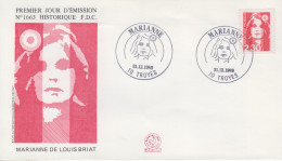 Enveloppe   FDC   1er   Jour     FRANCE     MARIANNE   Du    Bicentenaire      TROYES    1989 - 1980-1989