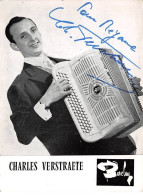 Musique - N°86812 - Charles Verstraete, Accordéoniste  - Carte Avec Autographe - Musica E Musicisti