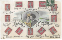 Représentations Timbres - N°87844 - Le Langage Du Timbre - Réponds à Mon Amour - Couple - Sellos (representaciones)